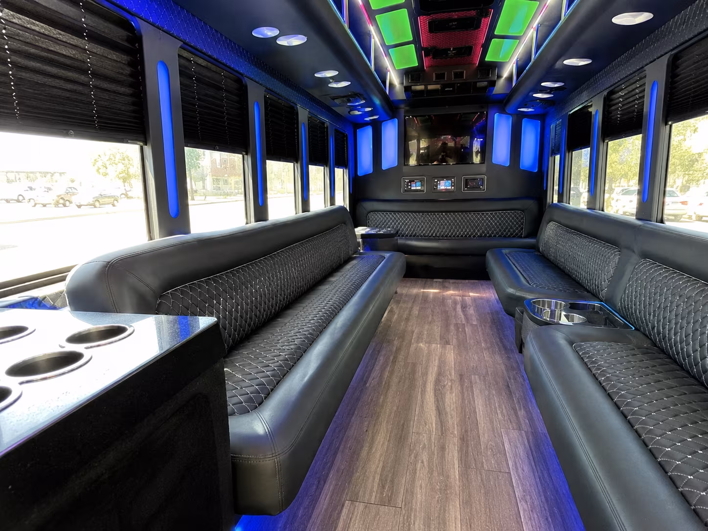 moorhead 15 passenger party bus inside