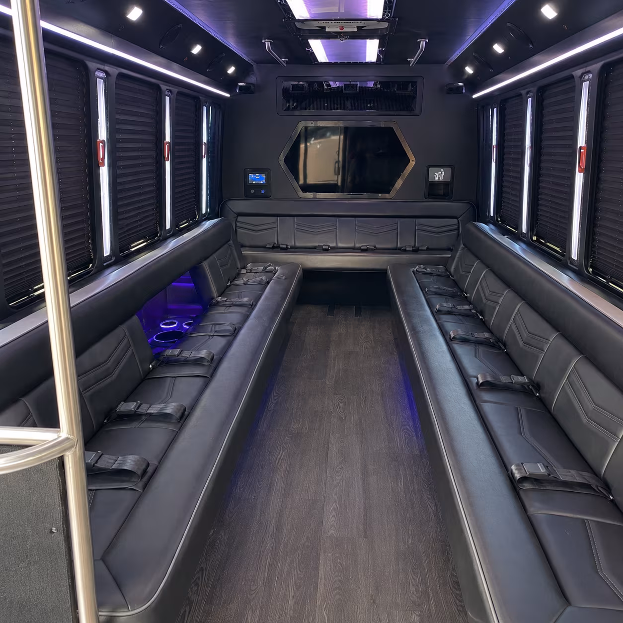 moorhead 18 passenger party bus interior