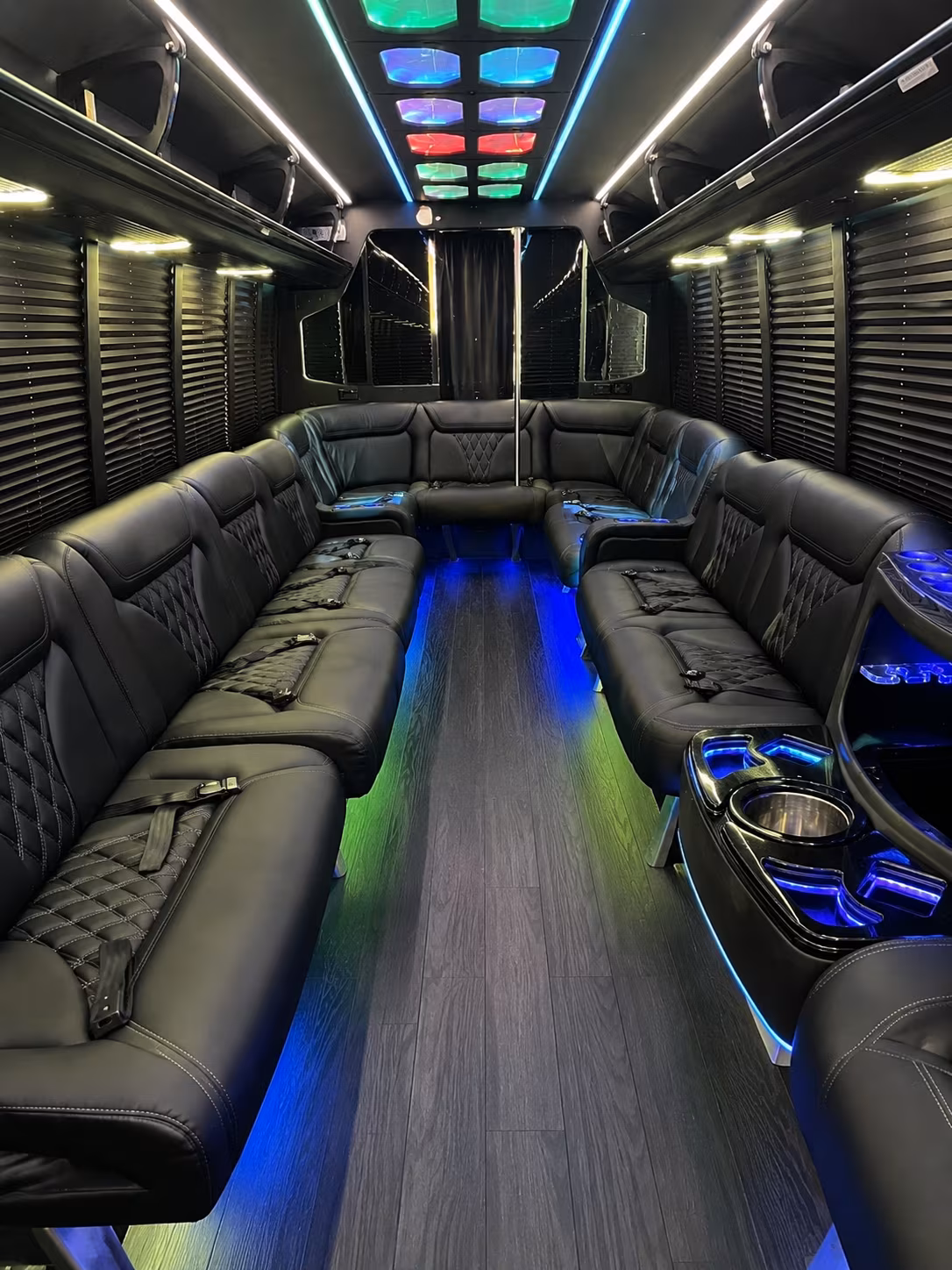 moorhead 20 passenger party bus interior