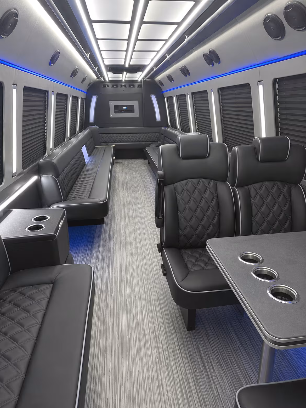 moorhead 25 passenger party bus inside