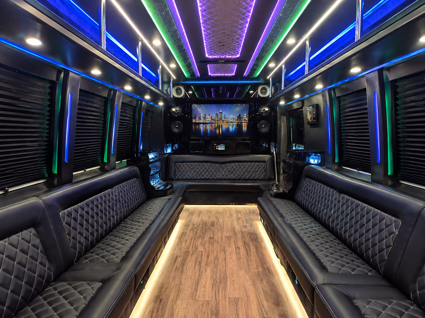 moorhead 25 passenger party bus interior