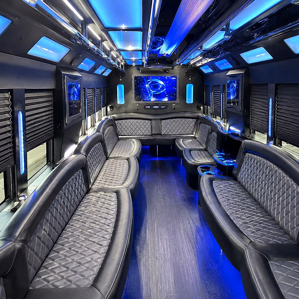 moorhead 50 passenger party bus interior