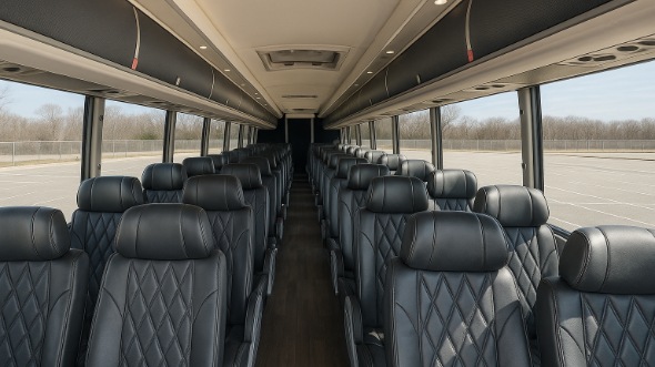 Interior of Charter Bus Company Winnipeg's 50 Passenger Charter Bus in Winnipeg