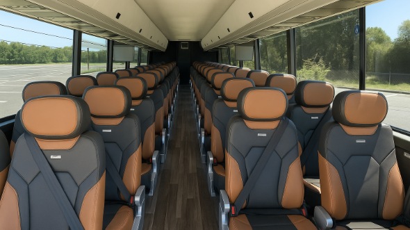 Interior of Charter Bus Company Saint Paul's 56 Passenger Charter Bus in Saint Paul