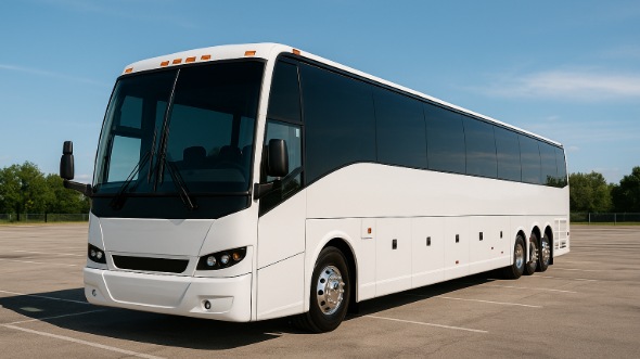Exterior of Charter Bus Company Sioux Falls's 56 Passenger Charter Bus in Sioux Falls